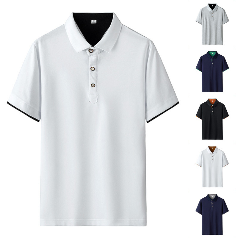 插色休闲polo衫男商务百搭工作服男女同款夏季休闲宽松保罗衫2025新款翻领短袖T恤男广告文化衫